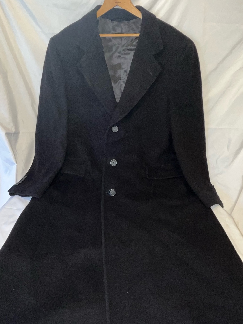 Vintage Wallachs Hart Schaffner Marx Black Wool Pea Coat